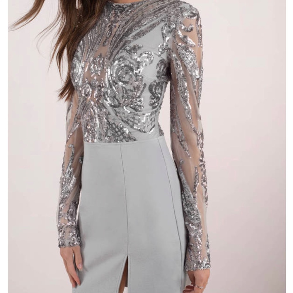 Tobi grey long sleeve dress